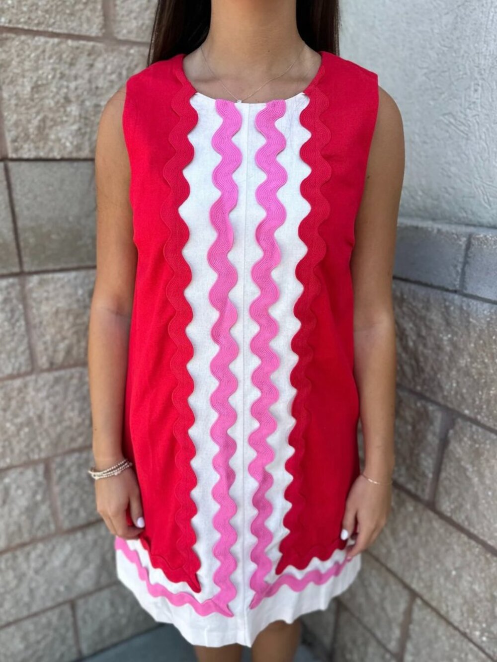 Entro Sawyer Ric-Rac Trim Dress, Sz L